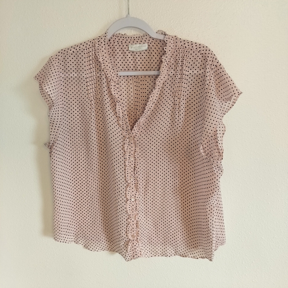 Worthington Tops - Worthington Cap sleeve blouse pink/black French girl Modern Coquette Soft Office